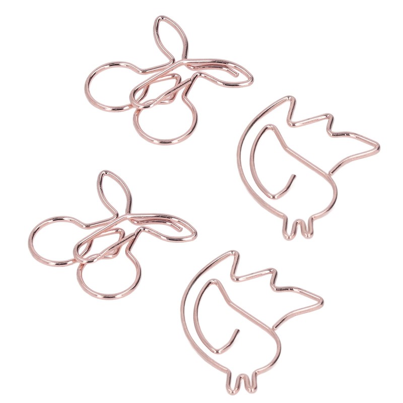 100Pcs Cute Paper Clips Cherry Hummingbird Style Electroplated Metal Gold