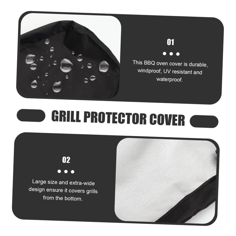 SUPVOX Outdoor BBQ Grill Cover Uv Resistant Round Barbecue Protection