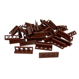 CMC imports 30 x Fence 3633 Clamping Blocks, Various Colours to Choose From, Building Blocks, 1 x 4 x 1 Nubs, Fence Panels, Compatible Individual Parts (090 - Brown)