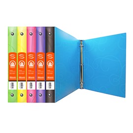 BAZIC 3 Ring Binder 1" Poly Binders Organizer - Swirl Color Soft Cover, Round Ring, Hold 175 Sheets Paper, 6-Count