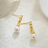 Decholly Gold Pearl Earrings for Women, 14K Real Gold Plated
