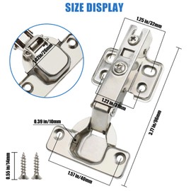 CVIUYO 2 Pcs Soft Close Cabinet Hinge,26mm 90-110 Degree Full Overlay Kitchen Door Hinge, Concealed Kitchen Cupboard Hinges, Cupboard Door Hinges with Screws