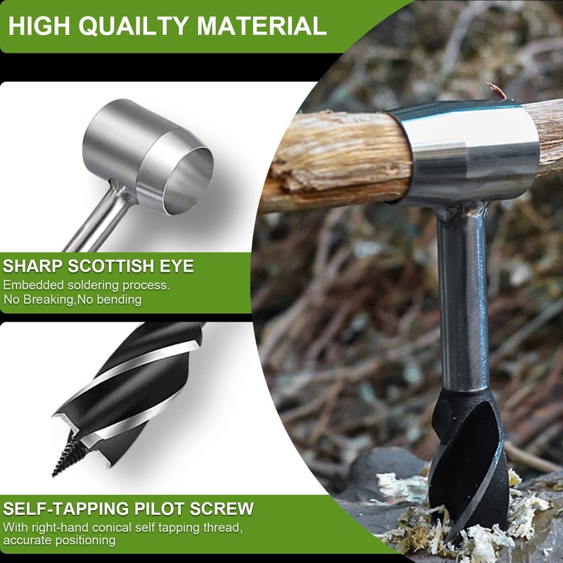 Bushcraft Hand Auger Wrench Survival Settlers Tool Manual Hand Wood