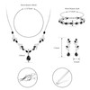 EleQueen Bridal CZ Dangle Drop Earring Tennis Bracelet Necklace Sets