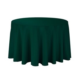 Gee Di Moda Tablecloth - 108" Inch Round Tablecloths for Circular Table Cover in Hunter Green Washable Polyester - Great for Buffet Table, Parties, Holiday Dinner & More