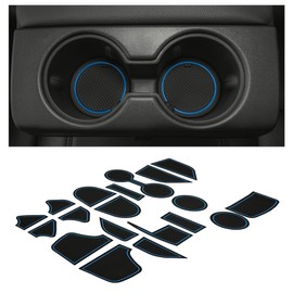 CupHolderHero fits Chevy Impala Accessories 2014-2020 Premium Custom Interior Non-Slip Anti Dust Cup Holder Inserts, Center Console Liner Mats, Door Pocket Liners 29pc Set (Blue Trim)