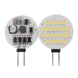 GRV G4 24-2835 SMD LED Bulb lamp Super Bright AC/DC 12V -24V (Cool White, 6 Piece)
