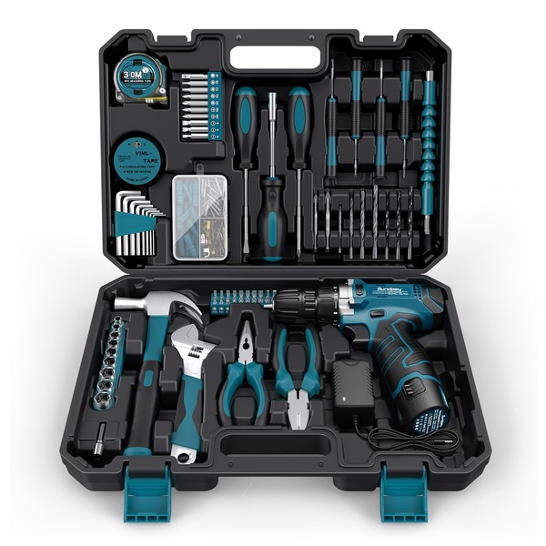 Sundpey Tool Kit 206PCs with Drill - 12V Cordless Power