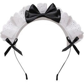 Lolita Headband for Women Girls Lace Bow Hairband Maid Anime Cosplay Headwear Bow Cute Hair Band Party Hair Accessories Fashion Headbands for Women