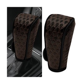 Bittwee Car Gear Shifting Knob Cover, Anti-Slip Anti-Scratch Automotive Shift Knob Gear Handle Stick Protector Cover, Vehicle Interior Decoration Accessories, Universal for SUV, Truck, RV (Coffee)