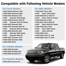 TOP-MAX Passenger Side Power Window Switch w/Bezel Compatible with 2003-2007 Chevy Silverado Avalanche Suburban Tahoe GMC Sierra Yukon Escalade Hummer H2, Master Window Control Replacement