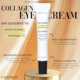 CONTEXT SKIN Crema De Colágeno Para Ojos: Fórmula 3 En 1 Con Colágeno, Café Y Niacinamida Para Una Hidratación Ligera. Favorece Una Apariencia Más Suave Y Fresca Bajo Los Ojos. 23 Ml