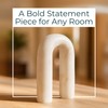 White Marble Arch Decorative Object – Rounded Horseshoe Sculpture Modern
