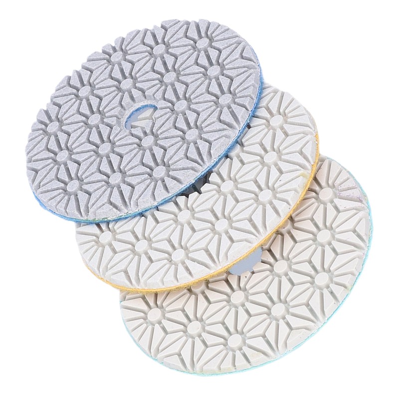 3Pcs Diamond Polishing Pad 4in Grinding Tool Set Kit for