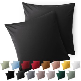 Blumtal Set of 2 Cushion Covers, 40 x 40 cm, with Zip, Pillow Case Made of Soft Brushed Microfibre Fabric, Oeko-Tex® Certified, Anthracite