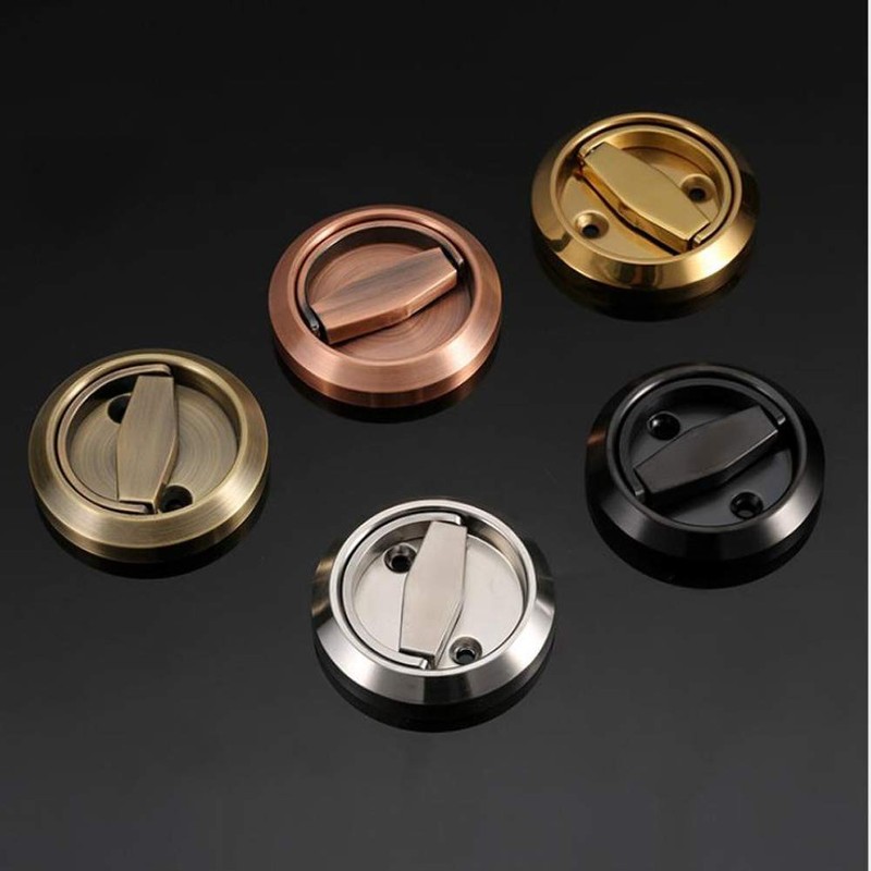Hdtyyln 1Pcs Round Recessed Pull, Recessed Door Knob, Cabinet Round