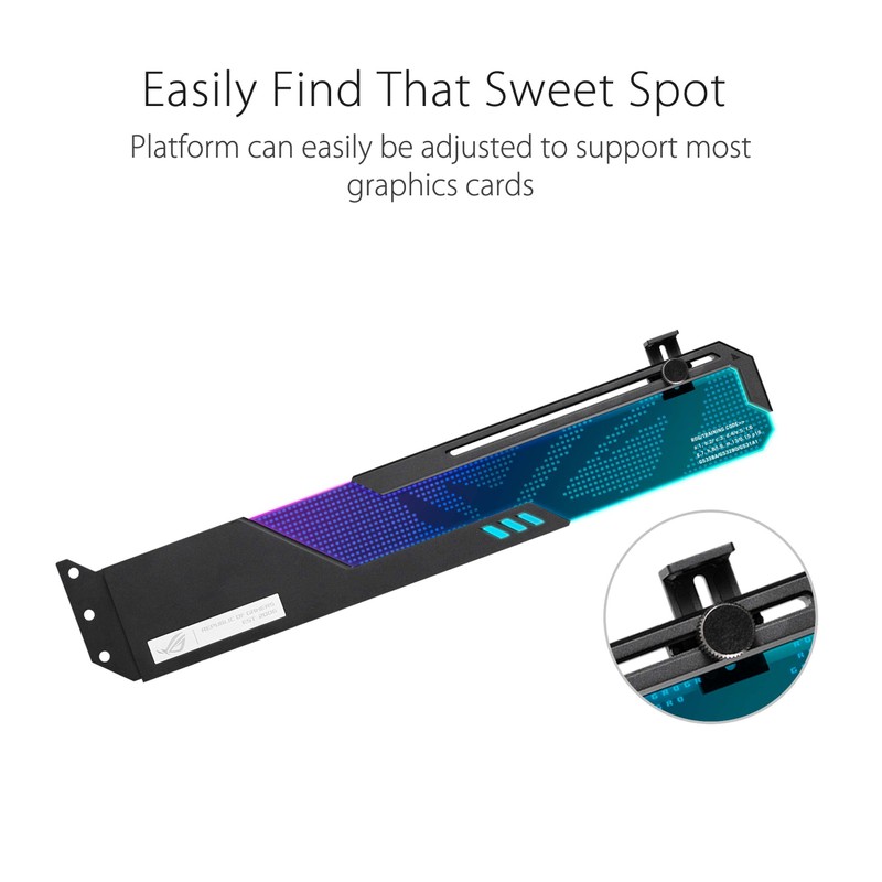 ASUS ROG Wingwall Graphics Card Holder - Easily Adjustable, Aura