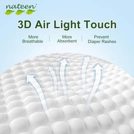 Nateen Premium Baby Diapers, Overnight Use Disposable Diapers for Sensitive Skin, Ultra Thin Diapers with Comfortable Fit. Size 0 (Premature), 150, Count.