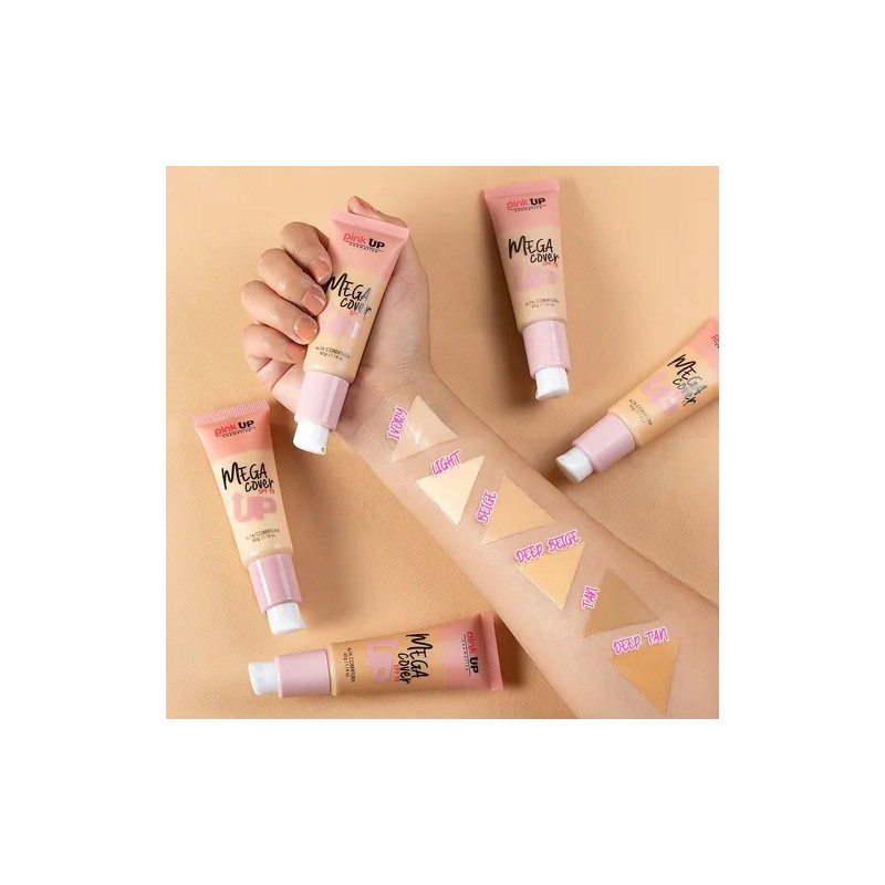 Pink Up, Maquillaje De Larga Duracin, Cobertura Completa Tono Beige