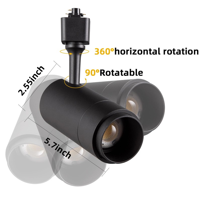 LED Track Lighting Heads Dimmable 24W 5CCT 2700K/3000k/3500k/4000k/5000k,Single Circu H