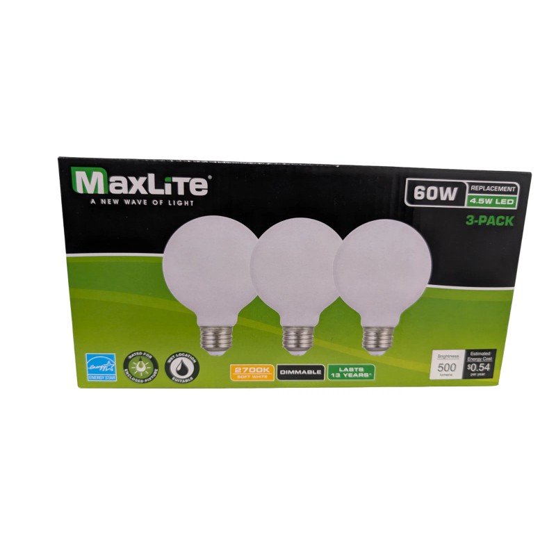 MaxLite 3 PACK LED 2700K Soft White Vanity 500 Lumens