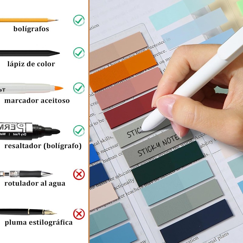 Marcadores de página Multifuncional, Material Escolar Oficina, Post It Para