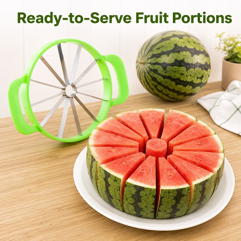 Watermelon Slicer Cutter Tool – Stainless Steel Fruit Divider for