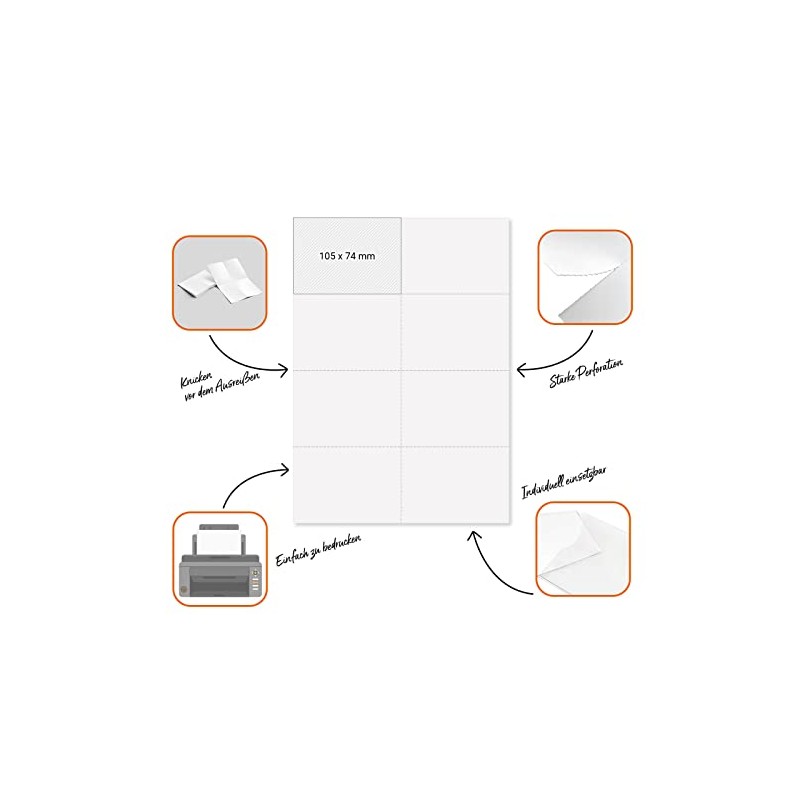 Karteo Paper Inserts A7 [Pack of 80] Insert Cards 105