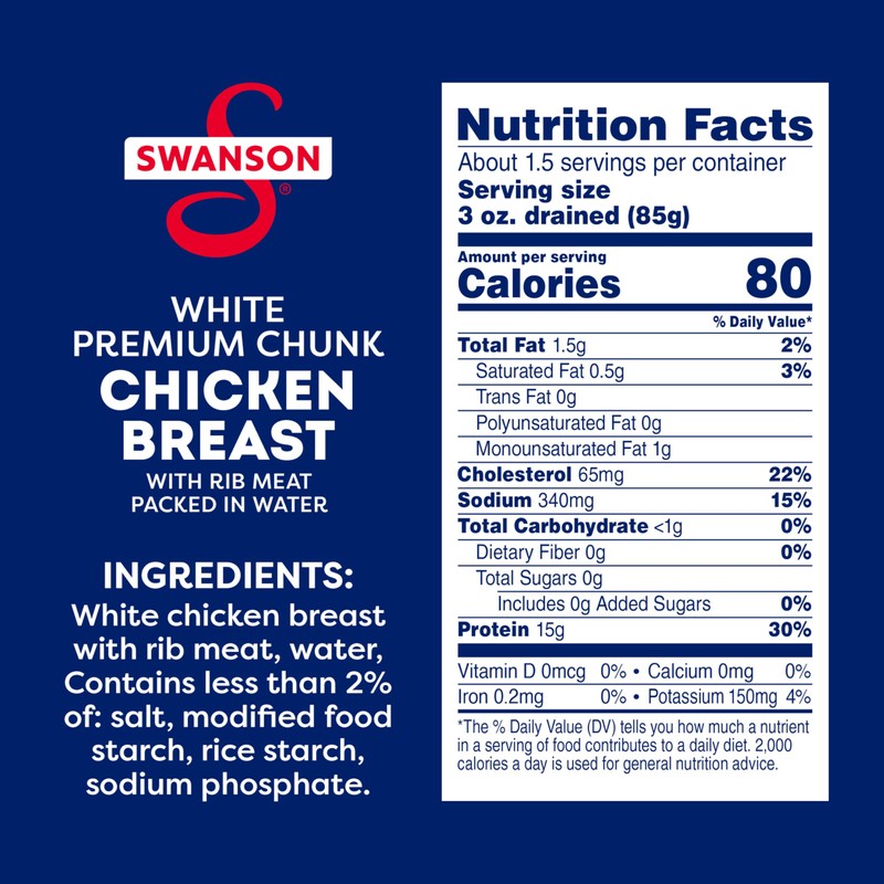 Swanson White Premium Chunk Canned Chicken Breast in Water, Fully
