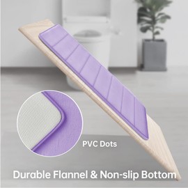 RUN HELIX Lavender Bathroom Rug Set 3 Pieces Ultra Soft, Striped Non Slip Memory Foam Toilet Mat, Absorbent Plush Shaggy Bath Mats for Bathroom, Bedroom, Kitchen