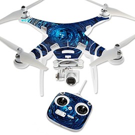 MightySkins Skin Compatible with DJI Phantom 3 Standard Quadcopter Drone wrap Cover Sticker Skins Blue Vortex