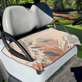 FUIBENG Boho Floral Golf Cart Seat Covers Golf Cart Seat Towel Washable Breathable Microfiber
