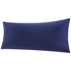 PiccoCasa Bolster Pillow Case Egyptian Cotton Body Pillow Cover 300 Thread Count Soft and Breathable Long Pillowcase with Zipper Closure Navy Blue 20"x55" (4ft 6in)