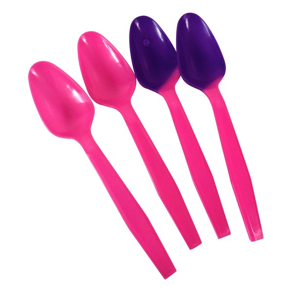 Go-2 Products P2100PKP Color Change Spoons, 5", 0.25" Height, 0.3" Width, 5" Length, Pink to Purple (Pack of 1000)