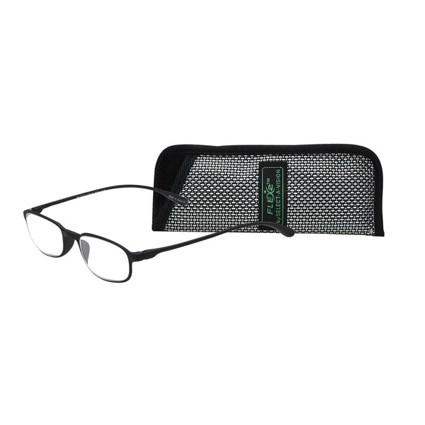 Select-A-Vision Flex 2 Lightweight Flexible Oval Frame Readers, Black, 3.00