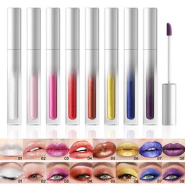 Hxssll Pearlescent Metallic Lip Gloss & Liquid Eyeshadow 2-in-1, Long Lasting Waterproof Glitter Lipstick, Shimmer Lip Color, High Pigment Metallic Glitter Eyeshadow Makeup for Women 07