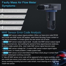 Yezoauto Mass Air Flow Sensor Maf Meter Compatible with Jaguar S-Type V6 3.0L 02-08; X-Type V6 2.5L 02-05 & LR2 L6 3.2L & Lexus/Mazda/Scion/Toyota/Volvo & More Replace OE 1525A016