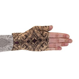 Lymphedivas Audrey Beige Medical Graduated Compression Gauntlet for Lymphedema (20-30 mmHg Large)