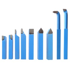 A'sTool Small Lathe, Self-made Lathe, Cutting Bite Set of 9, HSS Steel, Blue for Iron