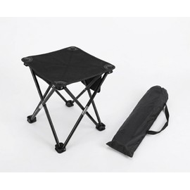 Portable Folding Camping Stool w/Foot Rest, Lightweight Mini Chair