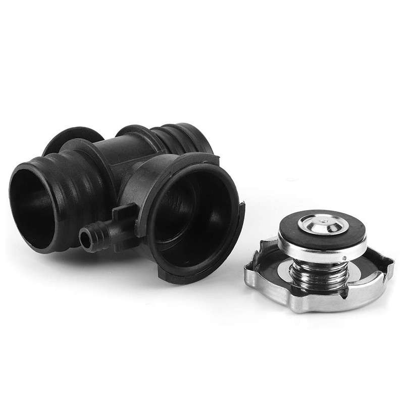 QANYEGN Radiator Cap with T Branch Water Pipe Kit, Plastic