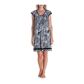 Ellen Tracy Women's Flutter Sleeve Chemise, Paisley, XL