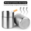 Outdoor Ashtray with Lid, Stainless Steel Ashtray for Car, Garden,