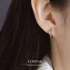 LUXSTAR Hoop Earrings, Twisted Ring, 925 Silver, Gold, Silver Binaural
