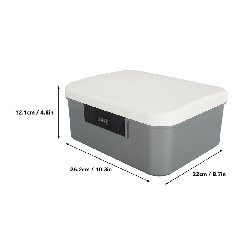 9L Capacity Document Lock Box, ABS Material Storage Trunk with