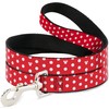 Buckle-Down Minnie Mouse Polka Dot Mini Silhouette Pet Leash Red/White