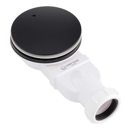Sandy Beach Slimline Black Shower Waste Trap, Black Shower Tray Waste Trap, Shower Trap, Shower Waste Black, Shower Tray Trap, Black Shower Waste 90mm Diameter 48mm Depth