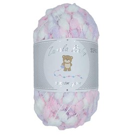 Zarela Baby Pom Pom Yarn Wool (12 White-Pink-Lilac)