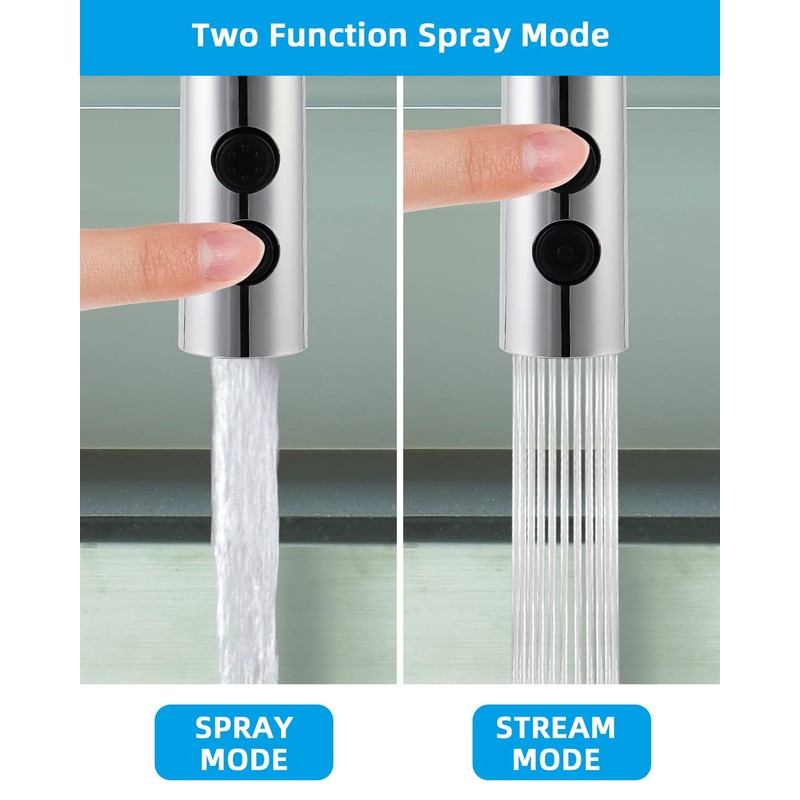 Hibbent Pull Out Sink Sprayer, 2 Function Kitchen Faucet Head,