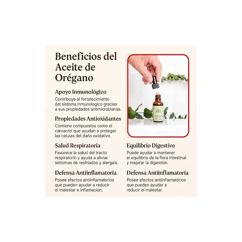 Aceite De Orégano, Ore, 30 Mls Gotero Individual Sabor Orégano